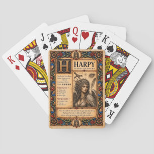 Harpy, mittelalterliche Bestiarien-Kunst Spielkarten