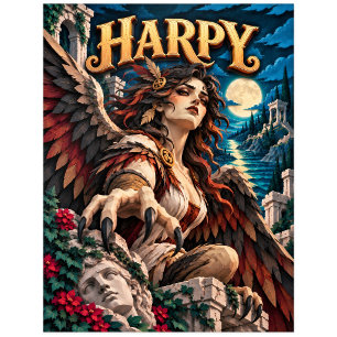 Harpy, Paper Cut Monster Postkarte