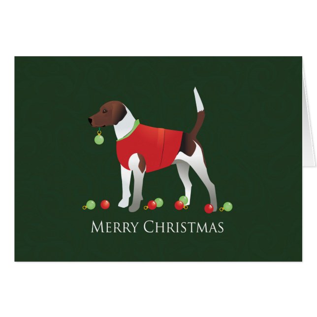 Harrier Beagle Dog Breed Frohe Weihnachtskarte (Vorderseite (Horizontal))