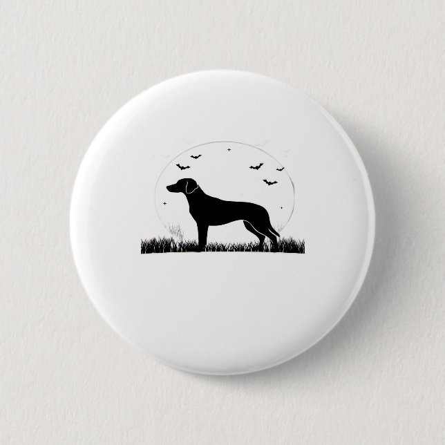 Harrier Dog � Halloween Moon Silhouette Classic T- Button (Vorderseite)
