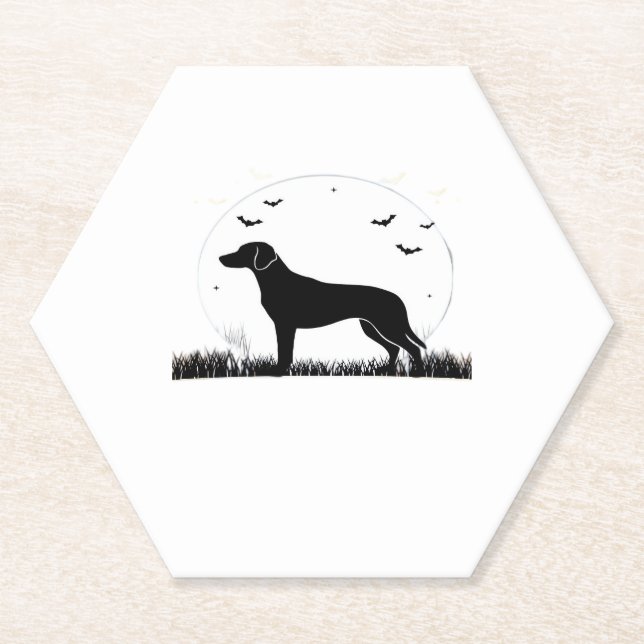 Harrier Dog � Halloween Moon Silhouette Classic T- Untersetzer (Vorderseite)