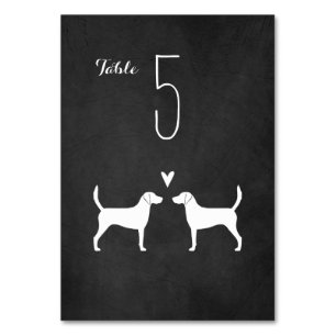 Harrier Dog Silhouetten Hochzeitsempfang Tischnummer
