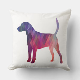 Harrier Hound Dog Geometric Pattern Silhouette Kissen