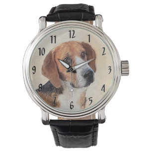 Harrier Painting - Niedliche Original Dog Art Armbanduhr