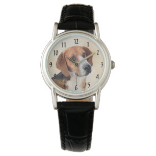 Harrier Painting - Niedliche Original Dog Art Armbanduhr