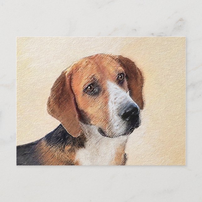 Harrier Painting - Niedliche Original Dog Art Postkarte (Vorderseite)