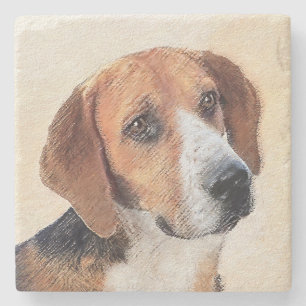Harrier Painting - Niedliche Original Dog Art Steinuntersetzer