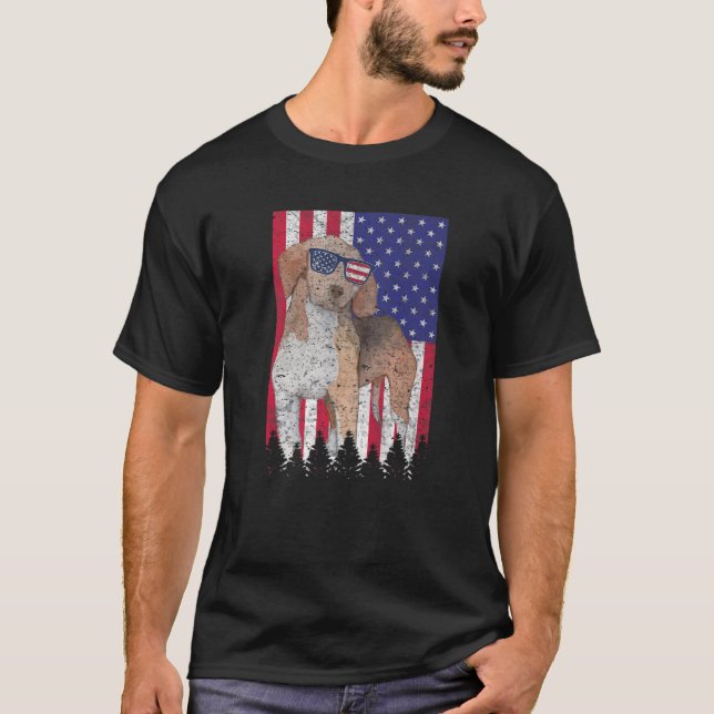 Harrier Patriotic Dog USA Pride American Flag T-Shirt (Vorderseite)
