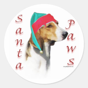 Harrier Santa Paws Runder Aufkleber