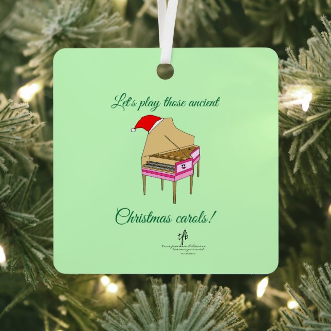Harriet Cembalo Weihnachten Carols Sq. Ornament Aus Metall (InSitu)