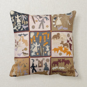Harriet-Power - Pictoral Steppdecke 1898 Kissen