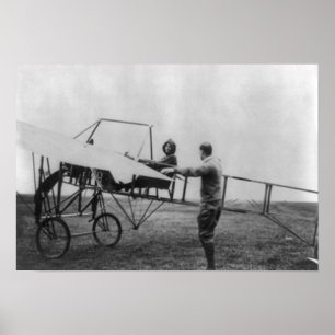 Harriet Quimby auf ihrem Flugzeugfoto Poster