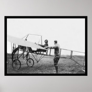 Harriet Quimby in ihrem Flugzeug 1911 Poster