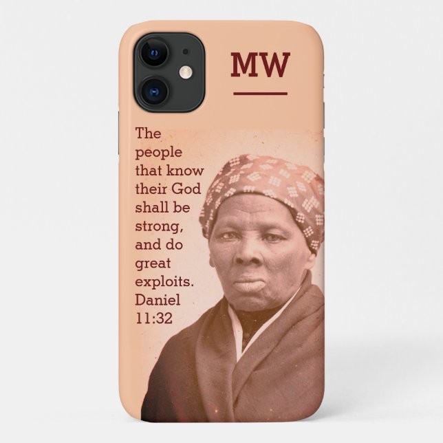 HARRIET TUBMAN Bible Verse MONOGRAMM Peach Case-Mate iPhone Hülle (Rückseite)