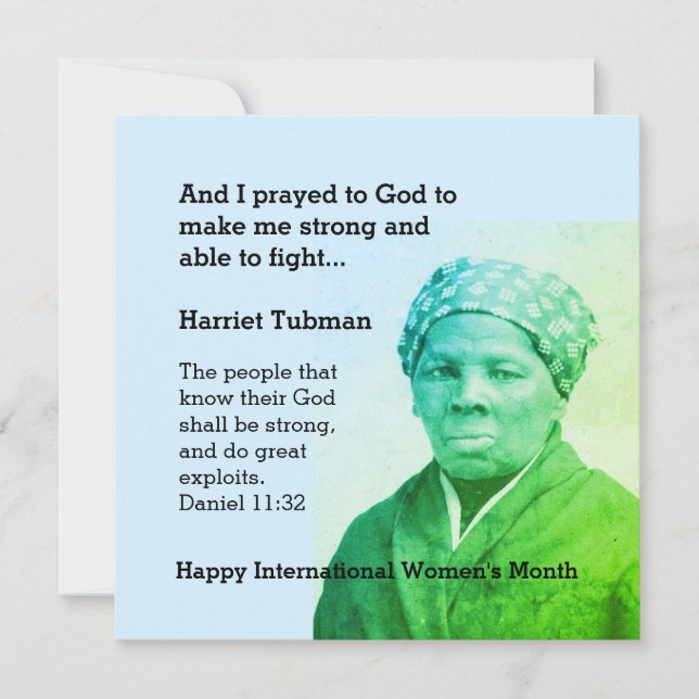HARRIET TUBMAN Custom Scripting Motivierend Zitat (Vorderseite)