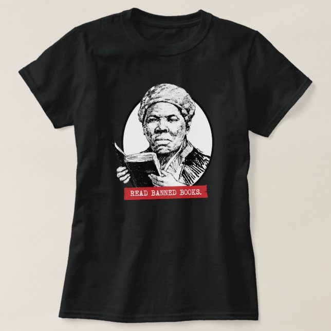 Harriet Tubman liest Banned Books T-Shirt (Design vorne)