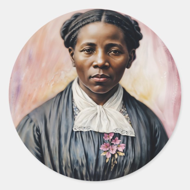 Harriet Tubman Original Art Runder Aufkleber (Vorderseite)