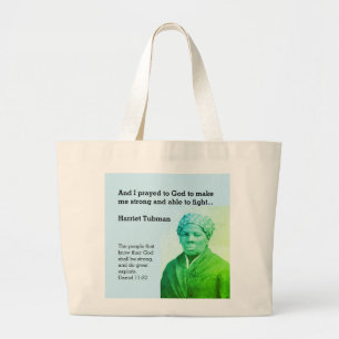 HARRIET TUBMAN Quote Custom Scripture BLUE Jumbo Stoffbeutel