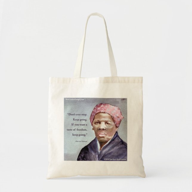 Harriet Tubman & Quote Ecofriendly Budget Tragetasche (Vorne)