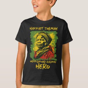 Harriet Tubman Underground Railroad Heldin Schwarz T-Shirt