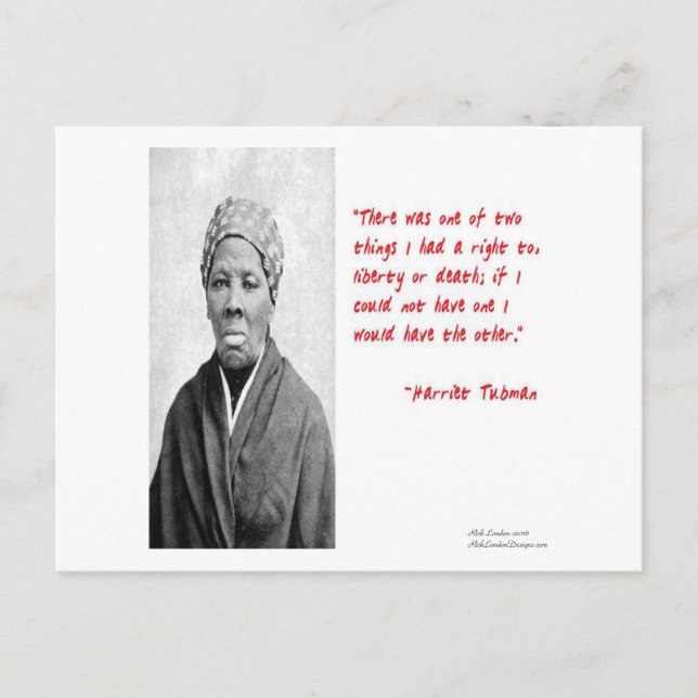 Harriet Tubman zitiert Geschenke zu "Freiheit oder Postkarte (Vorderseite)