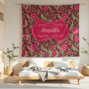 Harrietta Rote Jugendstil Fleecedecke