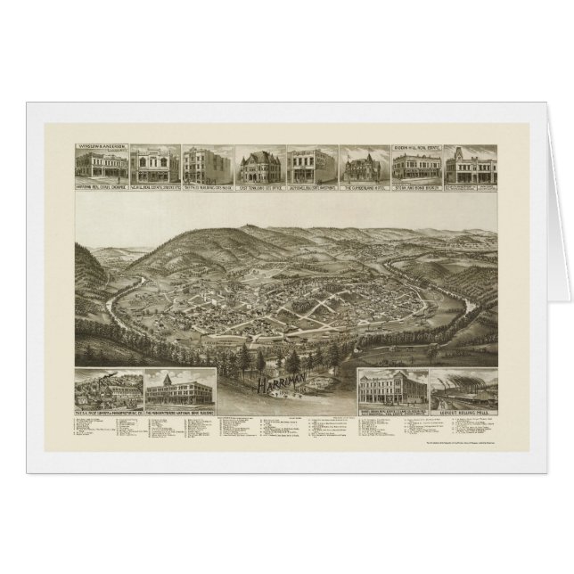 Harriman, carte panoramique de TN - 1892 (Devant horizontal)
