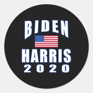 Harris 2020 mit amerikanischer Flagge Runder Aufkleber