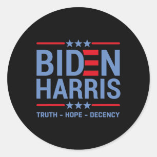 Harris 2020 Truth Hope Decency Runder Aufkleber