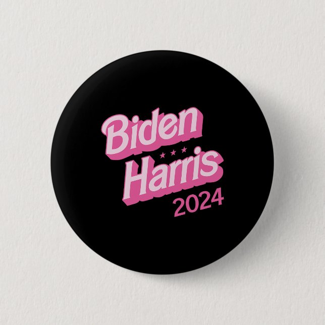 Harris 2024 Black S Joe Kamala Funny Präsident Button (Vorderseite)