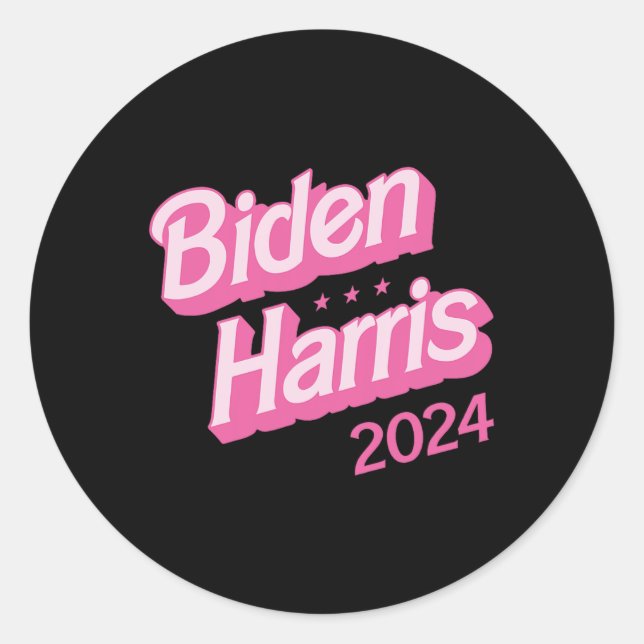 Harris 2024 Black S Joe Kamala Funny Präsident Runder Aufkleber (Vorderseite)