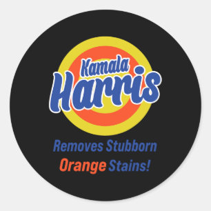 Harris 2024 entfernt Stubborn-Orangenstadien 1 Runder Aufkleber