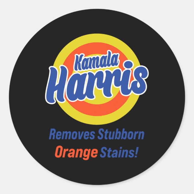 Harris 2024 entfernt Stubborn-Orangenstadien 1 Runder Aufkleber (Vorderseite)