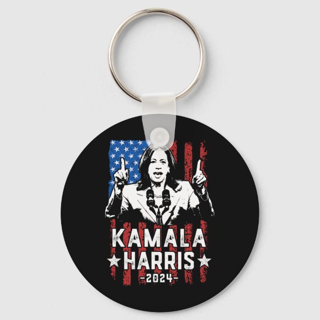 Harris 2024 Flag Kamala für US-Präsidentin Flagge  Schlüsselanhänger (Vorderseite)