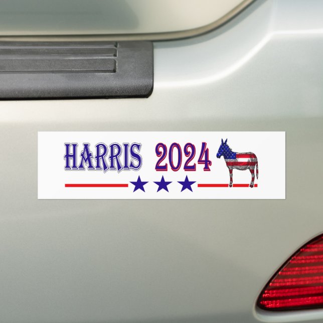 Harris 2024 für Präsidentin/Demokrat Donkey USA Fl Autoaufkleber (Auf Auto)