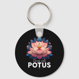 Harris 2024 Lotus for Potus Trending President Schlüsselanhänger