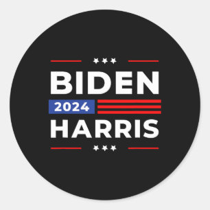 Harris 2024 Präsident Amerikanische Flagge Joe Bid Runder Aufkleber