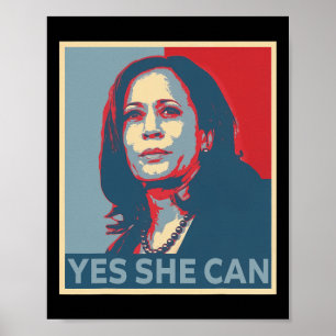 Harris 2024 Präsident Wahl Kamala Ja Sie Kann Poster