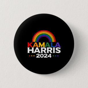 Harris 2024 Rainbow Flag Gay Pride Lgbt Button