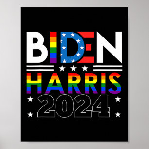 Harris 2024 Rainbow Flag Gay Pride Lgbt Demokrat Poster
