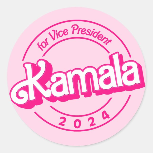 Harris 2024 Rosa farbenfroh Runder Aufkleber (Vorderseite)