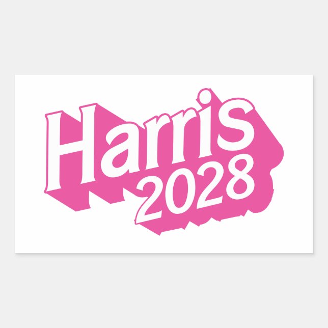 Harris 2028 Rosa farbenfroh Rechteckiger Aufkleber (Vorderseite)