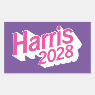 Harris 2028 rosa und Lila farbig Rechteckiger Aufkleber