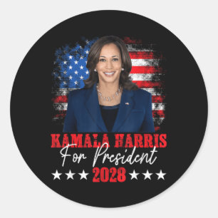 Harris 2028 Wahl des Präsidenten Kamala Harris Runder Aufkleber