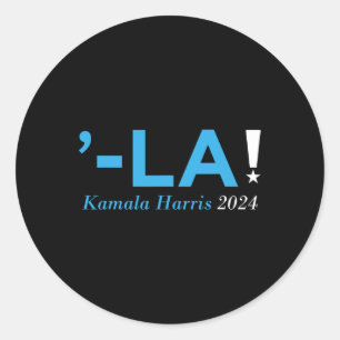 Harris 24 Comma La Kamala Walz 2024 Präsident Kama Runder Aufkleber