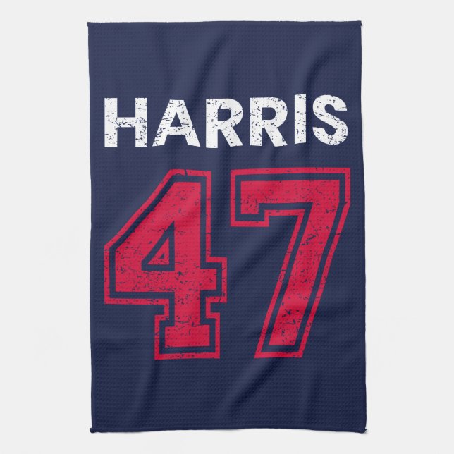 Harris 47 I - Kamala Harris für den Präsidenten Geschirrtuch (Vertikal)
