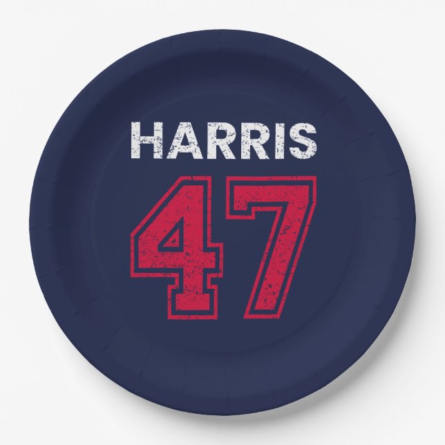 Harris 47 I - Kamala Harris für den Präsidenten Pappteller (Vorderseite)