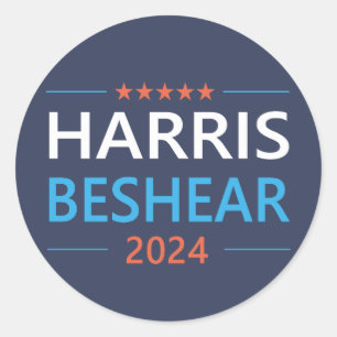 Harris Beshear 2024 Kamala Harris Demokrat Runder Aufkleber