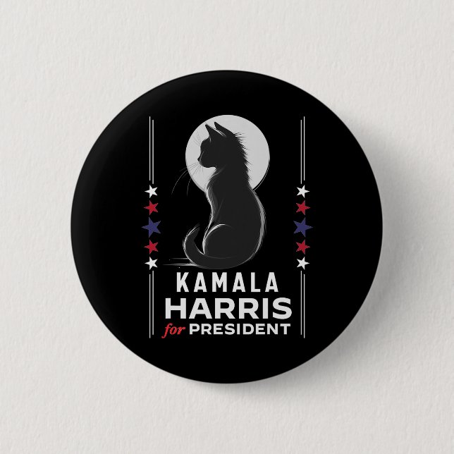 Harris Cat Ladys Vote Positive Funny 2024 Button (Vorderseite)