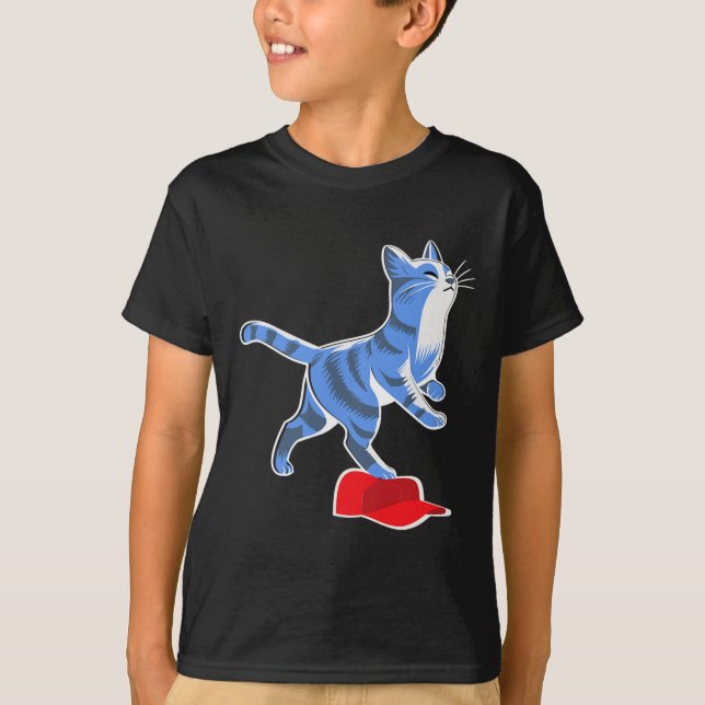 Harris Cat Stepping über Mega Hat Vp Präsident T-Shirt (Vorderseite)
